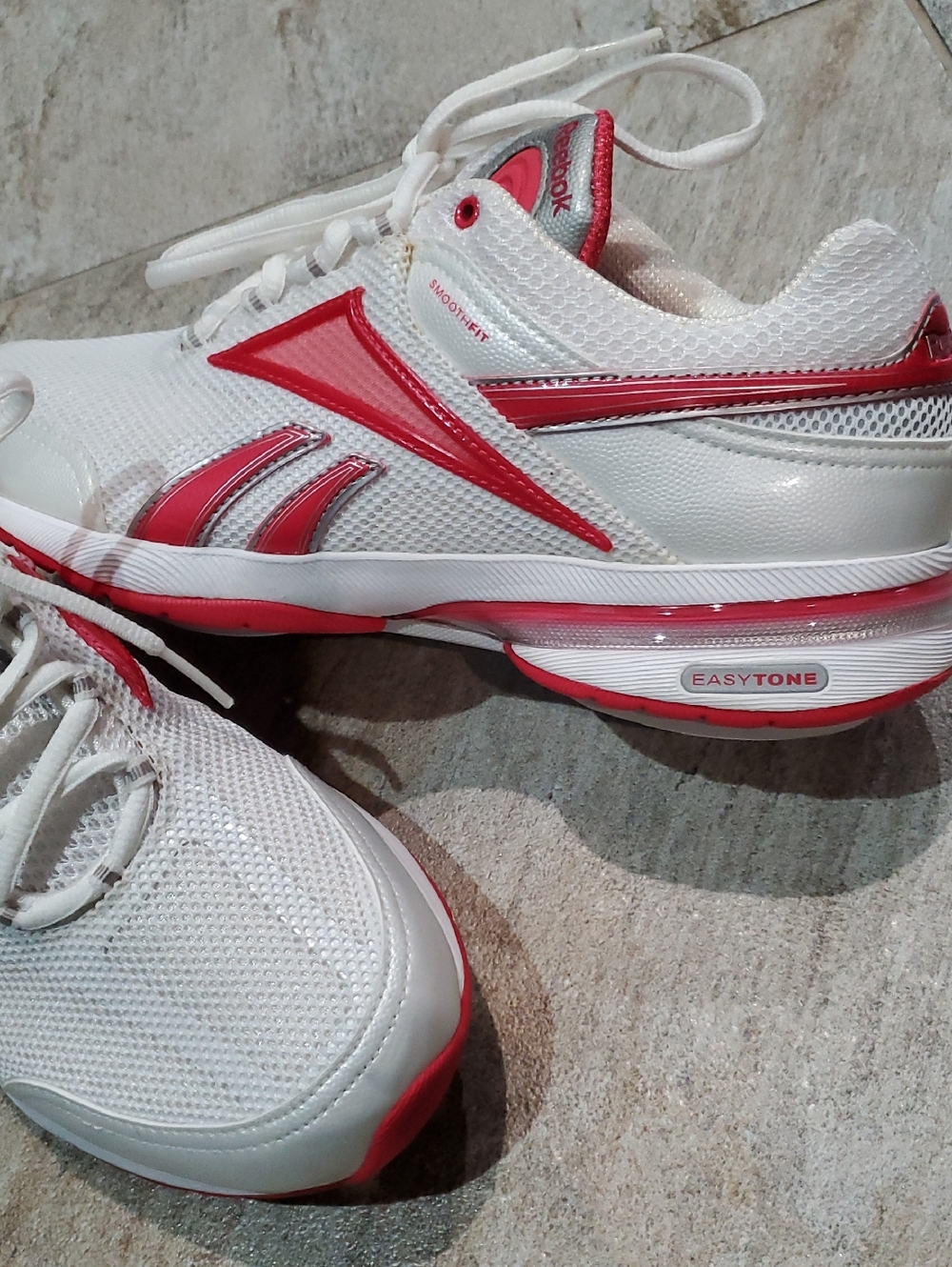 Reebok Pink and White Women's Athletic Sneakers